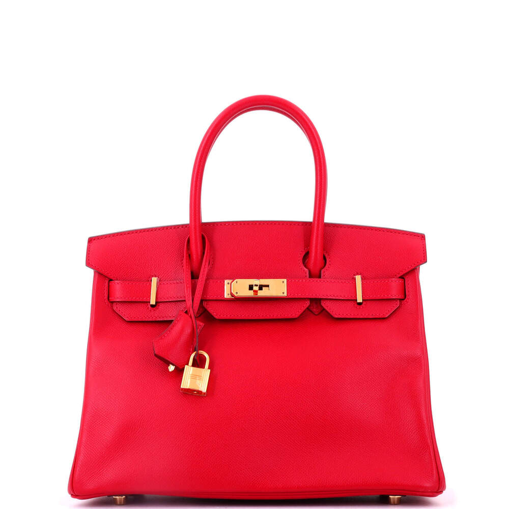 Hermes Birkin 30 Red Epsom with Gold Hardware